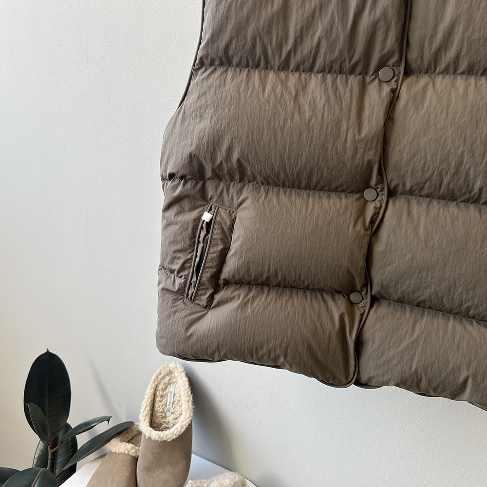 Cotton Stand Collar Loose Vest Jacket
