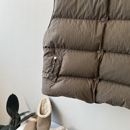 Cotton Stand Collar Loose Vest Jacket