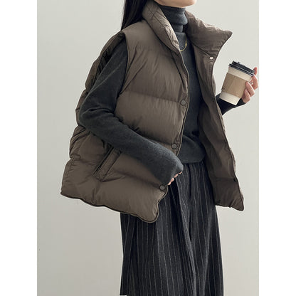 Cotton Stand Collar Loose Vest Jacket