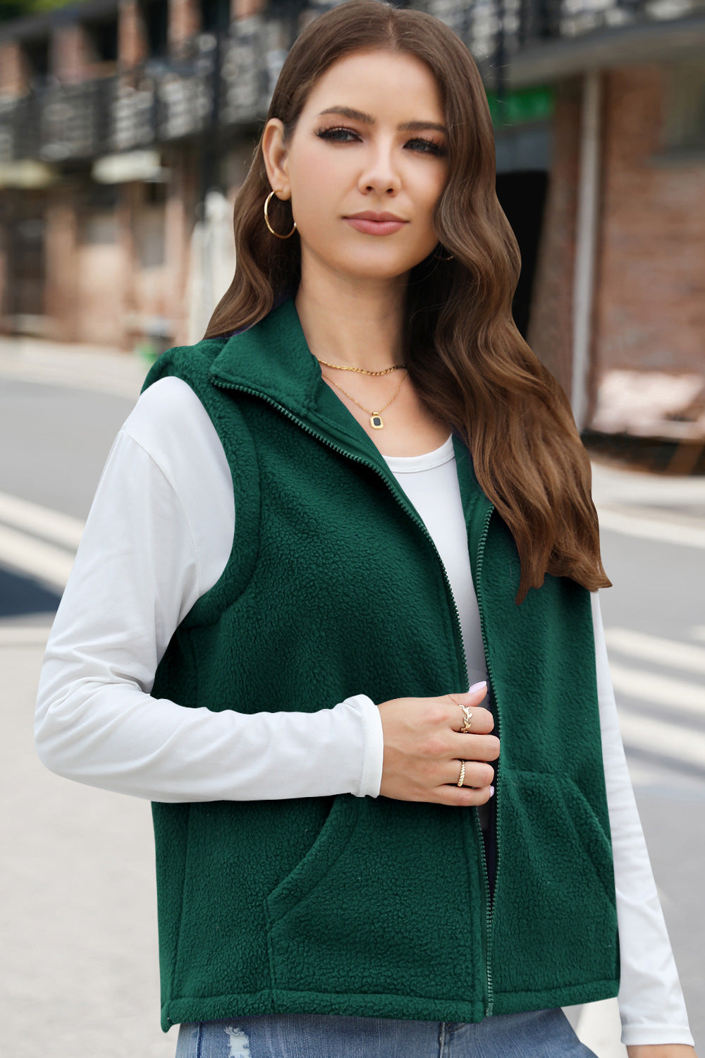 Polar Fleece Zipper Waistcoat