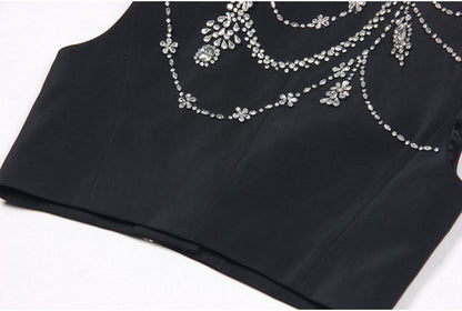 Rhinestone Sleeveless Business Vest