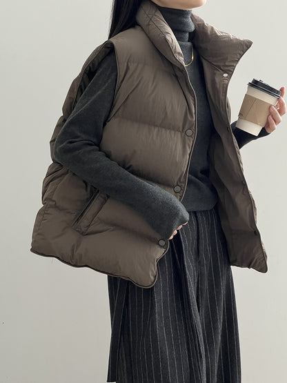 Cotton Stand Collar Loose Vest Jacket