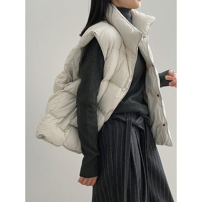 Cotton Stand Collar Loose Vest Jacket